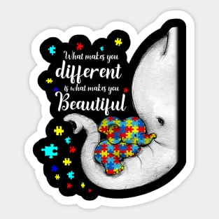 What Makes You Different Elephant Mom Autism Child Awareness Sticker